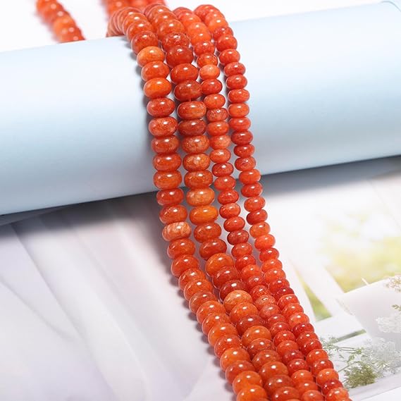 Natural round gemstone beads, 4x6mm golden sunstone loose beads, abacus spacer beads, suitable for bracelet and necklace jewelry making, 15 inches.