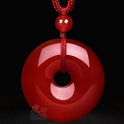 Natural Red Agate Chalcedony Safety Clasp Pendant Jade Necklace Birthday Gift Small Jewelry Unisex