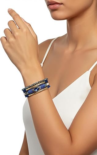 Women's Genuine Leather Wrapped Bracelet, Bohemian Style, Handcrafted Multi-Layer Bracelet, Adorned with a Crystal Bead Heart Pendant, Stackable, Western-Style Jewelry Gift